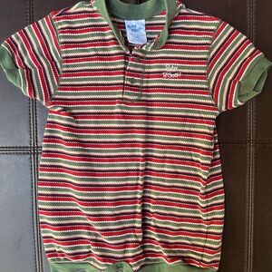 OshKosh B'gosh Red and Green Striped Polo